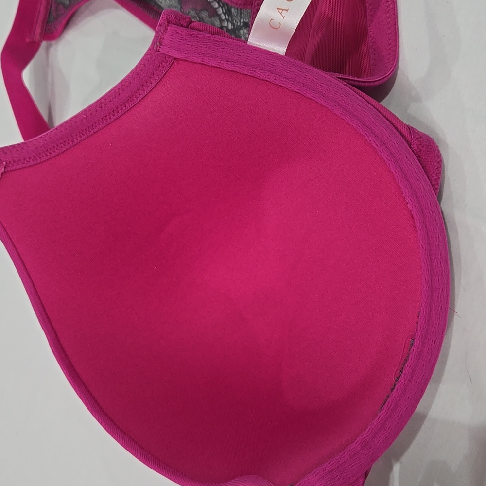 Cacique Magenta And Gray Boost Plunge Front Closure Racerback 40DD - Picture 4 of 6